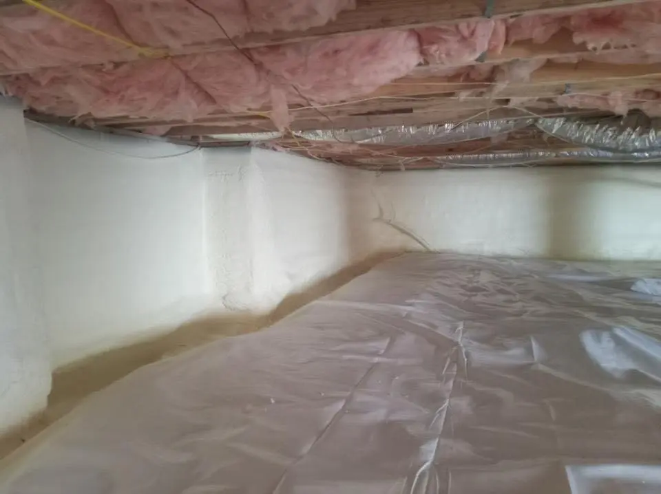 Crawl space encapsulation with closed-cell spray foam for Attic Insulation in Suffern